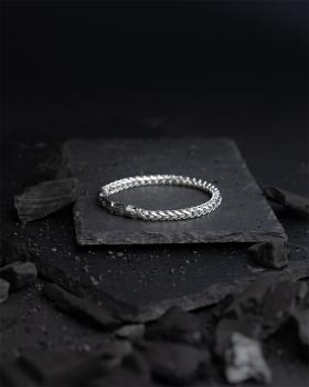 Preview: 5 mm Fuchsschwanz-Armband aus Edelstahl mit Silber-Finish - Milia Silver